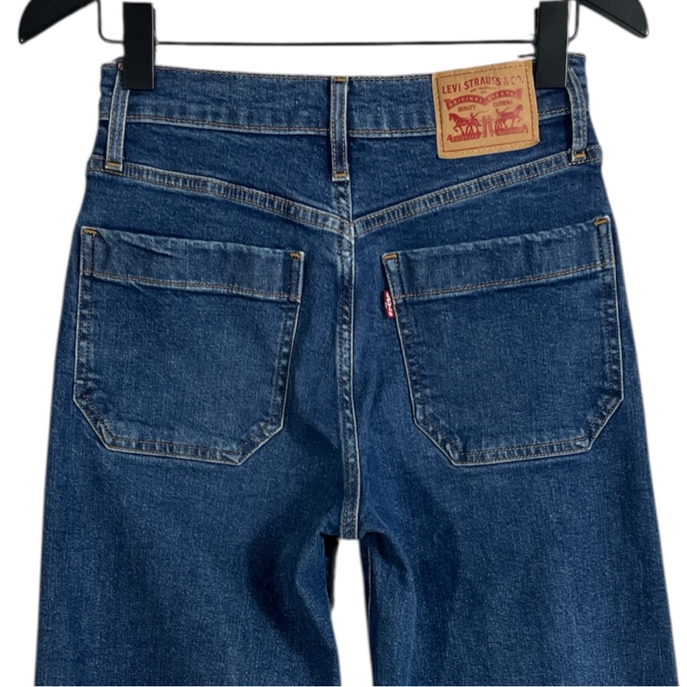Levi’s Mile High Wide Leg Jeans With Exposed Button Fly Womens Size 24 - Picture 6 of 7